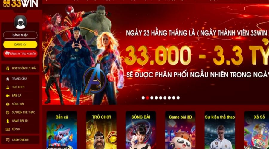 Những tựa game nổi tiếng của web cược 33Win